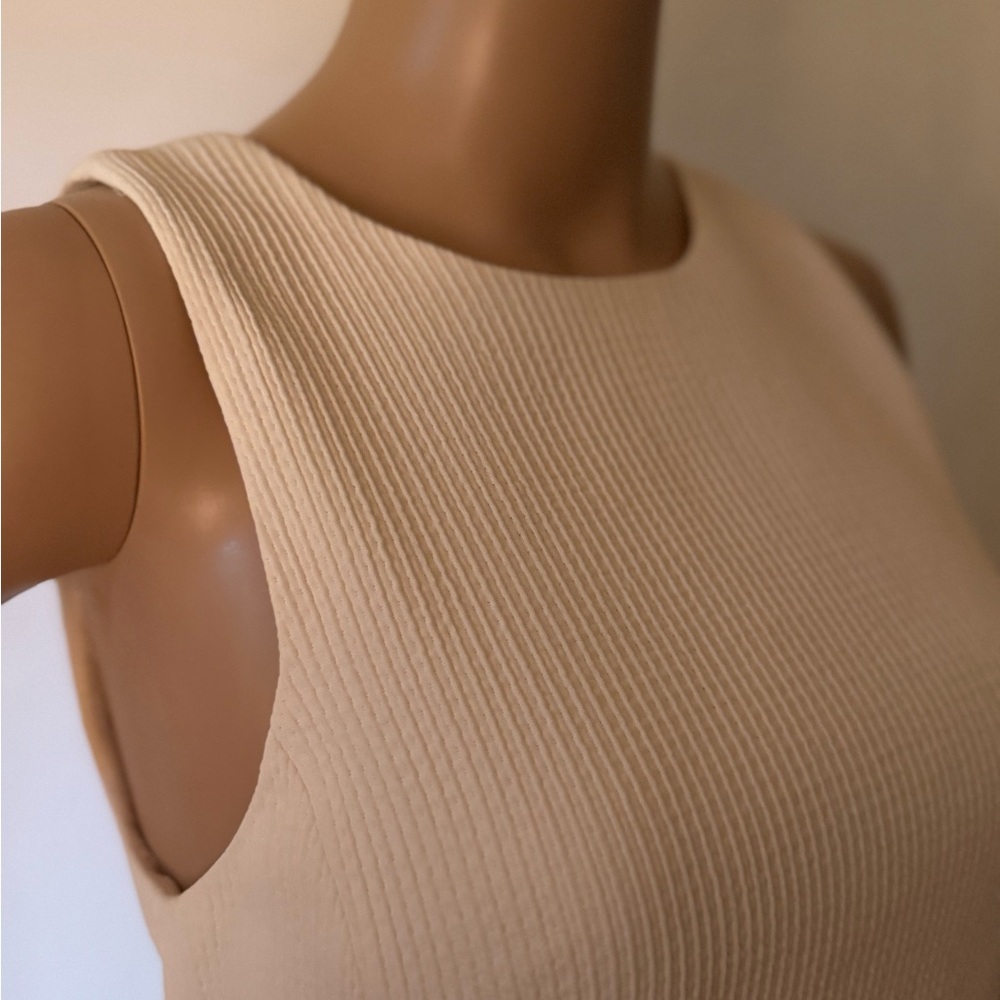 Tibi Cream Sleeveless Crop Top - Picture 2 of 8